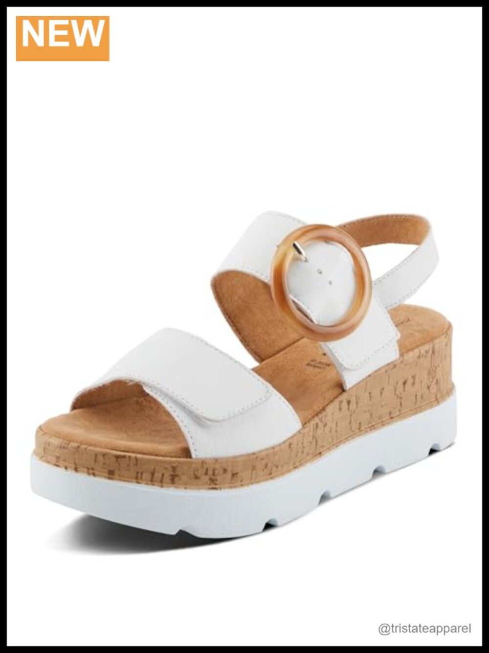 Spring Step Abarah Platform Memory Foam Sandals Leather Slingback Buckle